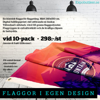 Flagga 240x150, 10-pack, egen design